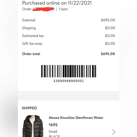 MOOSE KNUCKLES BUBBLE COAT W/ HOOD SZ SMALL MENS